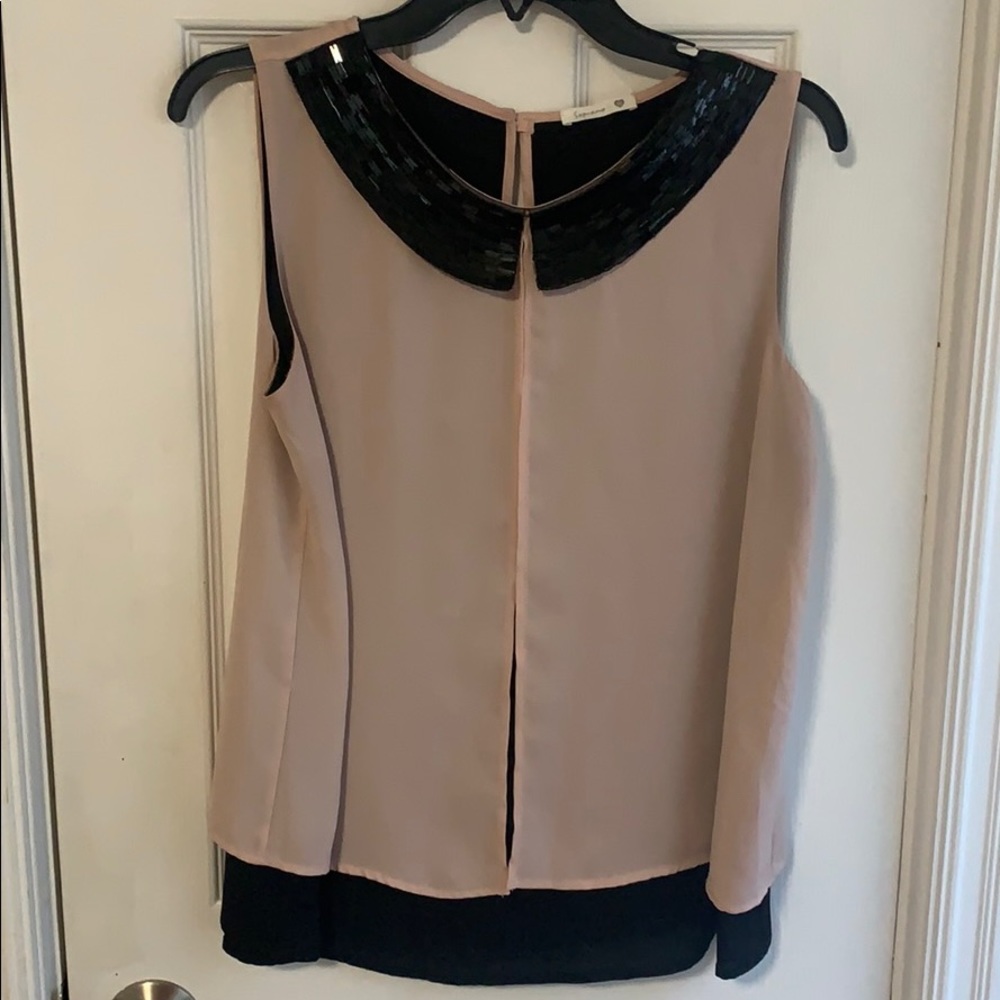 Blush chiffon tank.